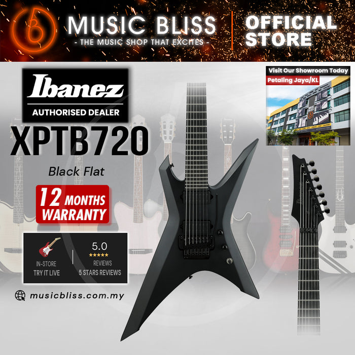 Ibanez Iron Label Xiphos XPTB720 7-string Electric Guitar - Black Flat