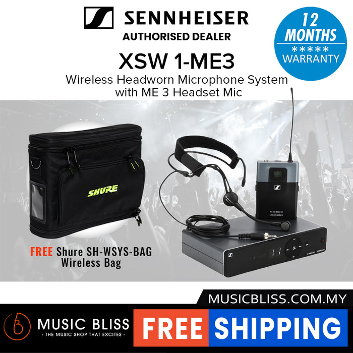 Sennheiser XSW 1-ME3 Wireless Headworn Microphone System with ME 3 Headset Mic