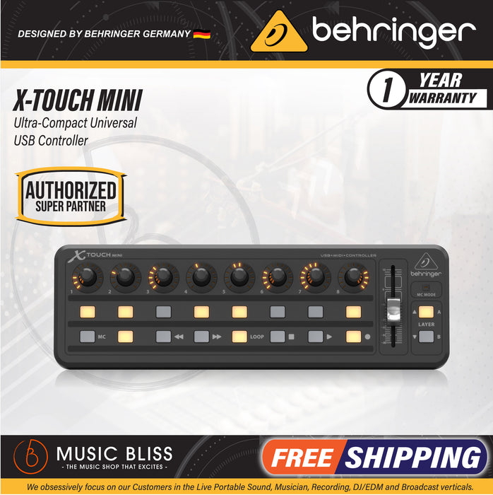 Behringer X-Touch Mini Compact USB Control Surface - Music Bliss Malaysia