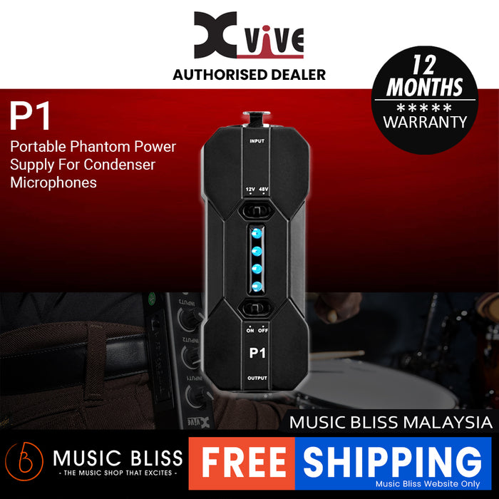 Xvive P1 Portable Phantom Power Supply For Condenser Microphones