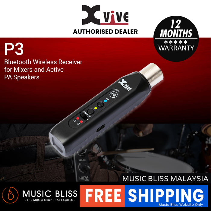 Xvive P3 Bluetooth Wireless Receiver for Mixers and Active PA Speakers