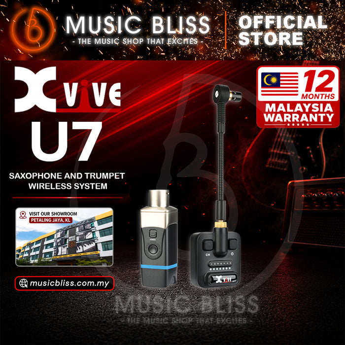 Xvive U7 Supercardoid Microphone Wireless System For Saxophone and Trumplet - With Travel Hard Case