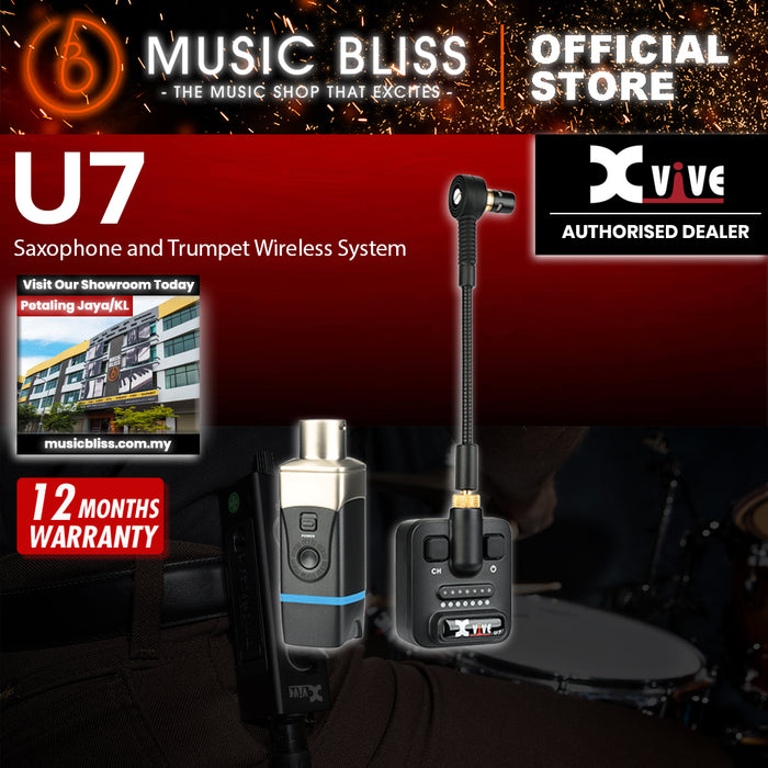 Xvive U7 Supercardoid Microphone Wireless System For Saxophone and Trumplet - With Travel Hard Case