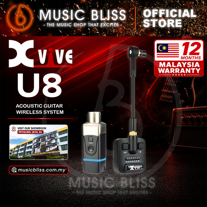 Xvive U8 Supercardoid Microphone Wireless System For Acoustic Guitar - With Travel Hard Case