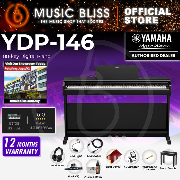 Yamaha Arius YDP-146 88-Keys Digital Piano with FREE Bench - Black