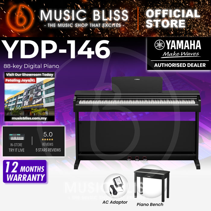 Yamaha Arius YDP-146 88-Keys Digital Piano with FREE Bench - Black