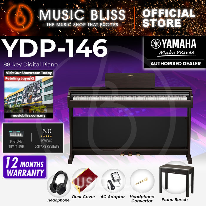 Yamaha Arius YDP-146 88-Keys Digital Piano with FREE Bench - Dark Rosewood