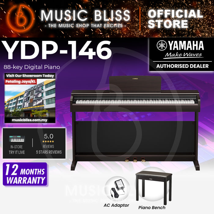 Yamaha Arius YDP-146 88-Keys Digital Piano with FREE Bench - Dark Rosewood