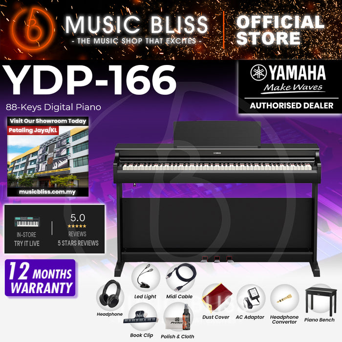 Yamaha Arius YDP-166 88-Keys Digital Piano with FREE Bench - Black