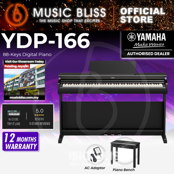 Yamaha Arius YDP-166 88-Keys Digital Piano with FREE Bench - Black