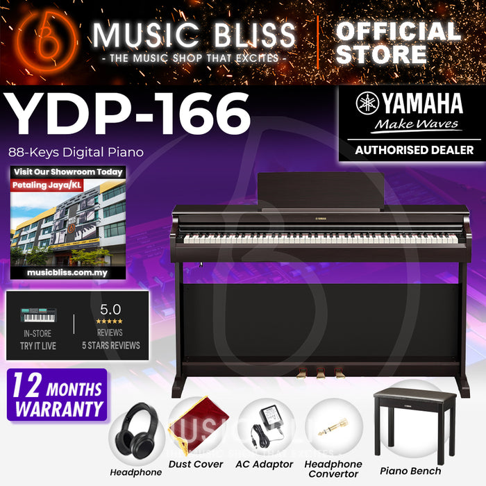 Yamaha Arius YDP-166 88-Keys Digital Piano with FREE Bench - Dark Rosewood