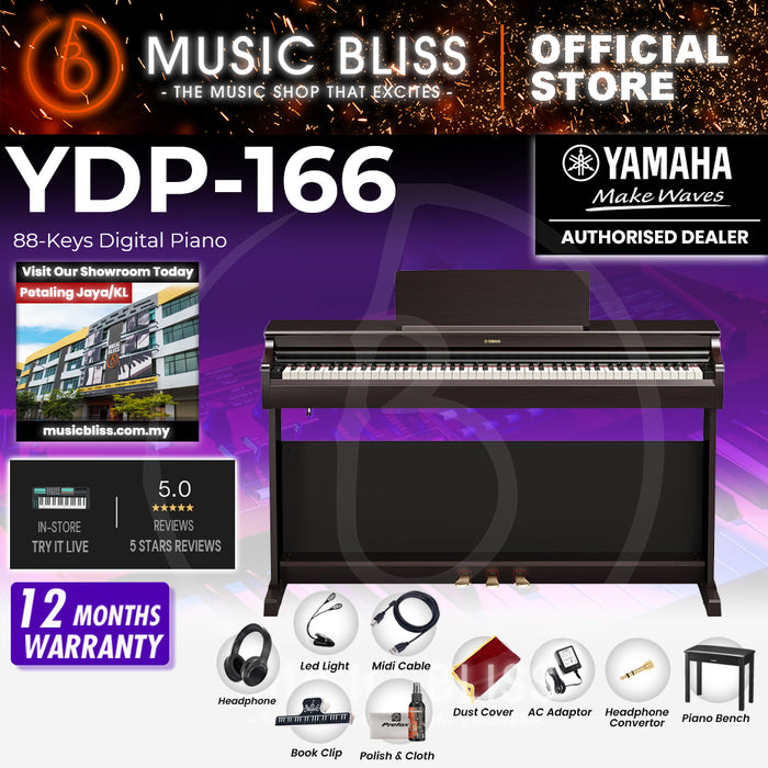 Yamaha Arius YDP-166 88-Keys Digital Piano with FREE Bench - Dark Rosewood