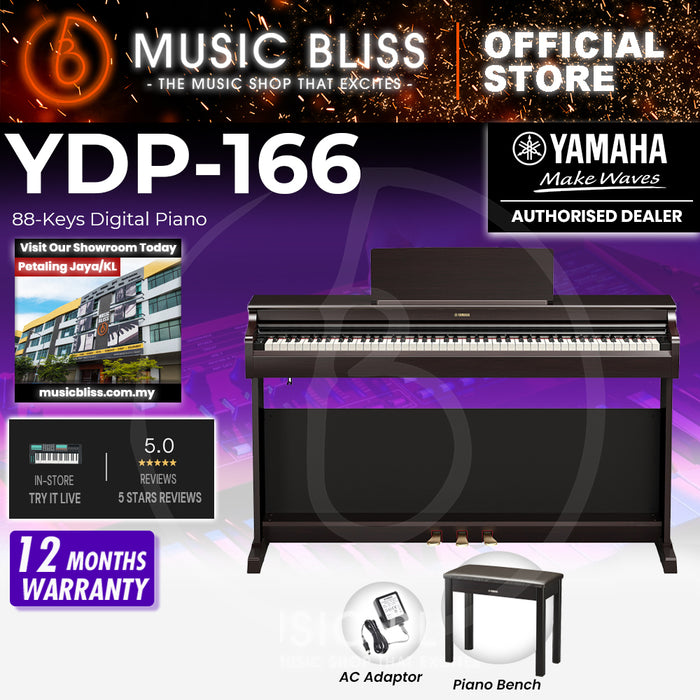 Yamaha Arius YDP-166 88-Keys Digital Piano with FREE Bench - Dark Rosewood