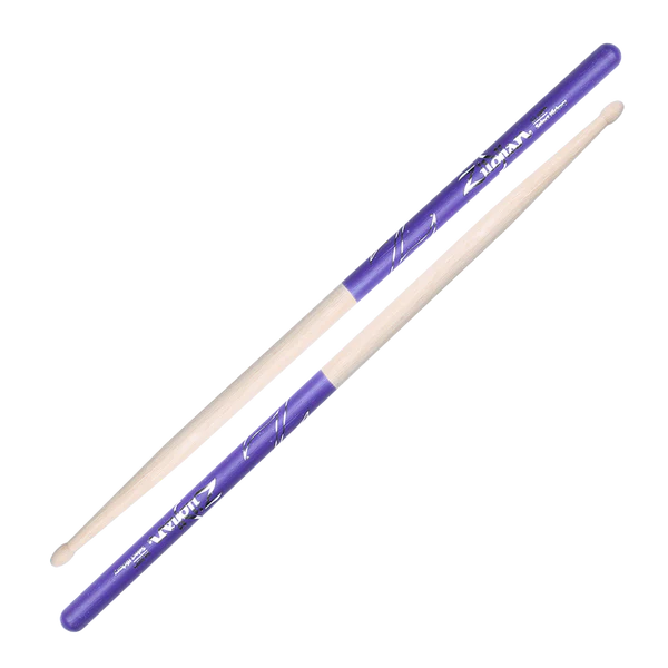 Zildjian Hickory Dip Series Drumsticks - 5A - Wood Tip - Purple