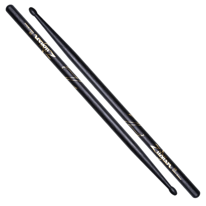 Zildjian Hickory Dip Series Drumsticks - 5B - Wood Tip - Black