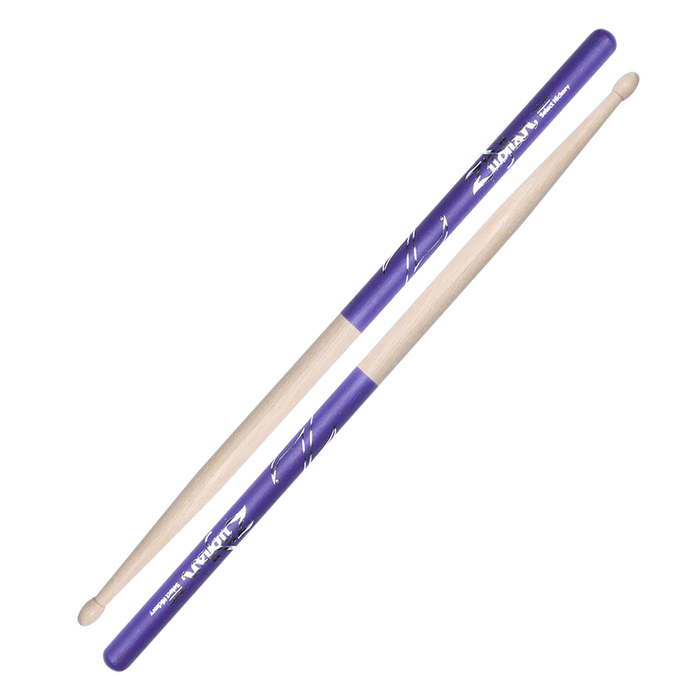 Zildjian Hickory Dip Series Drumsticks - 5B - Wood Tip - Purple