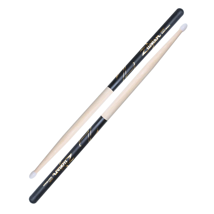 Zildjian Hickory Dip Series Drumsticks - 5B - Nylon Tip - Black