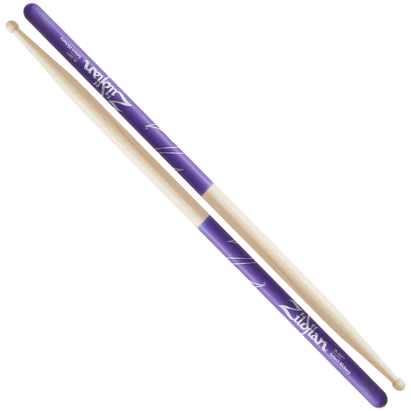 Zildjian Hickory Dip Series Drumsticks - 7A - Wood Tip - Purple