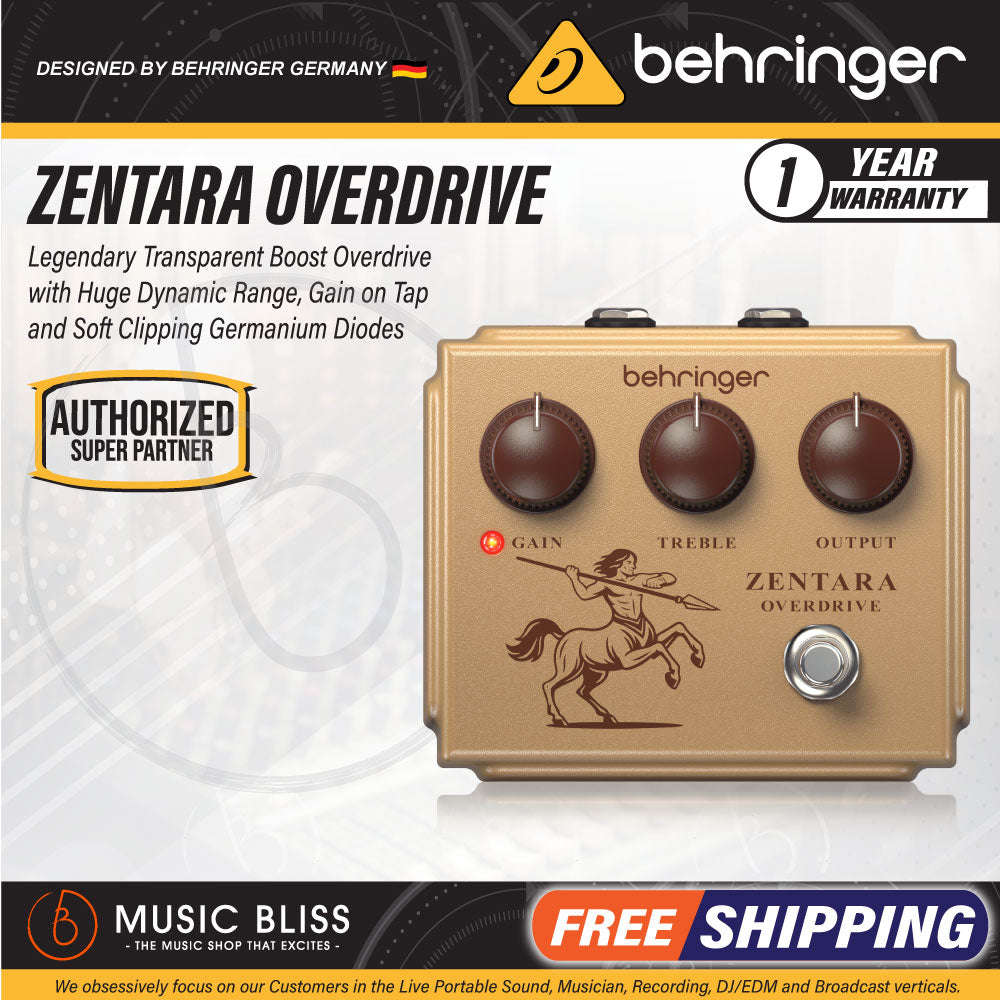 Behringer Zentara Overdrive Legendary Transparent Boost Overdrive