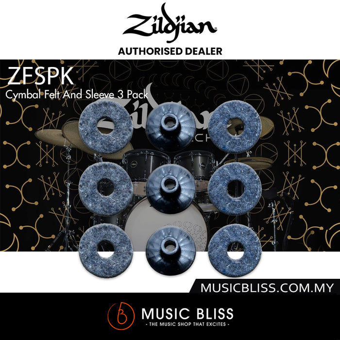 Zildjian ZFSPK Cymbal Felt and Sleeve, 3 Pack