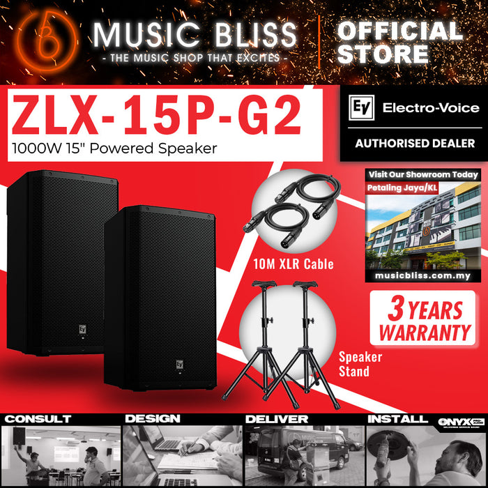 EV Electro-Voice ZLX-15P G2 1000W 15" Powered Speaker with Bluetooth