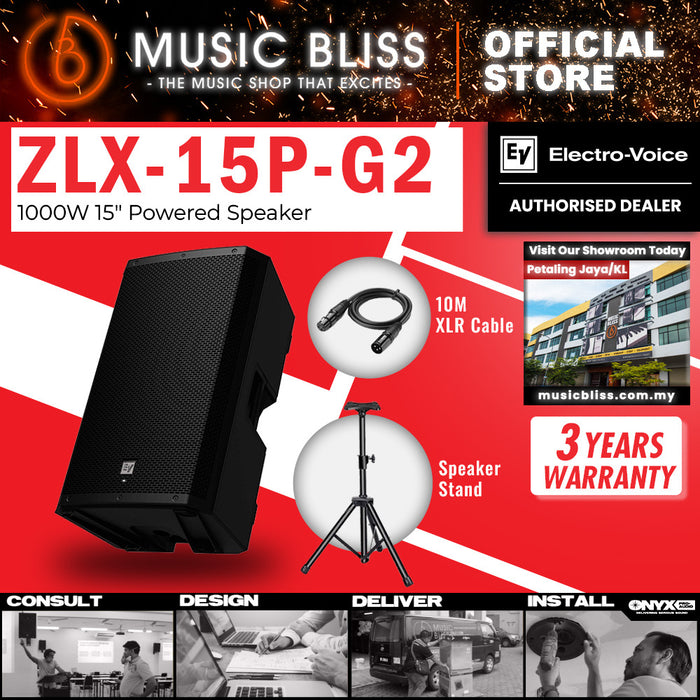 EV Electro-Voice ZLX-15P G2 1000W 15" Powered Speaker with Bluetooth
