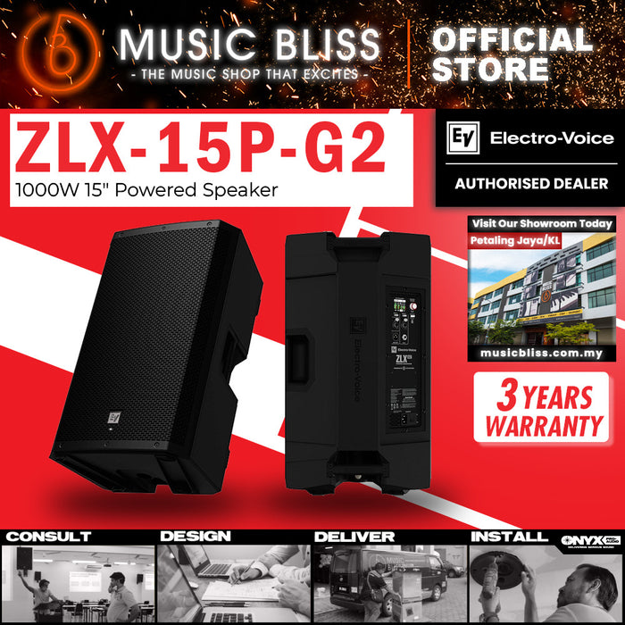 EV Electro-Voice ZLX-15P G2 1000W 15" Powered Speaker with Bluetooth
