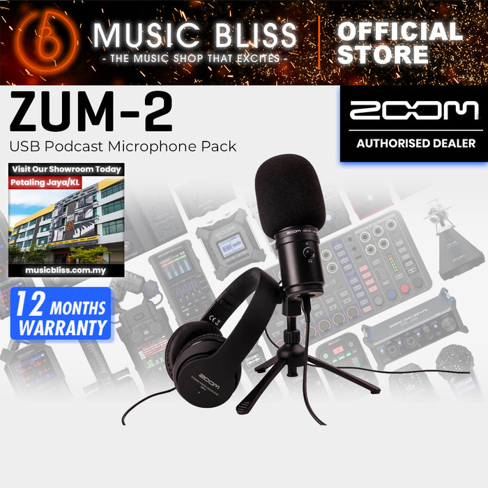 Zoom ZUM-2 USB Podcast Microphone Pack with 0% Instalment (ZUM2PMP)