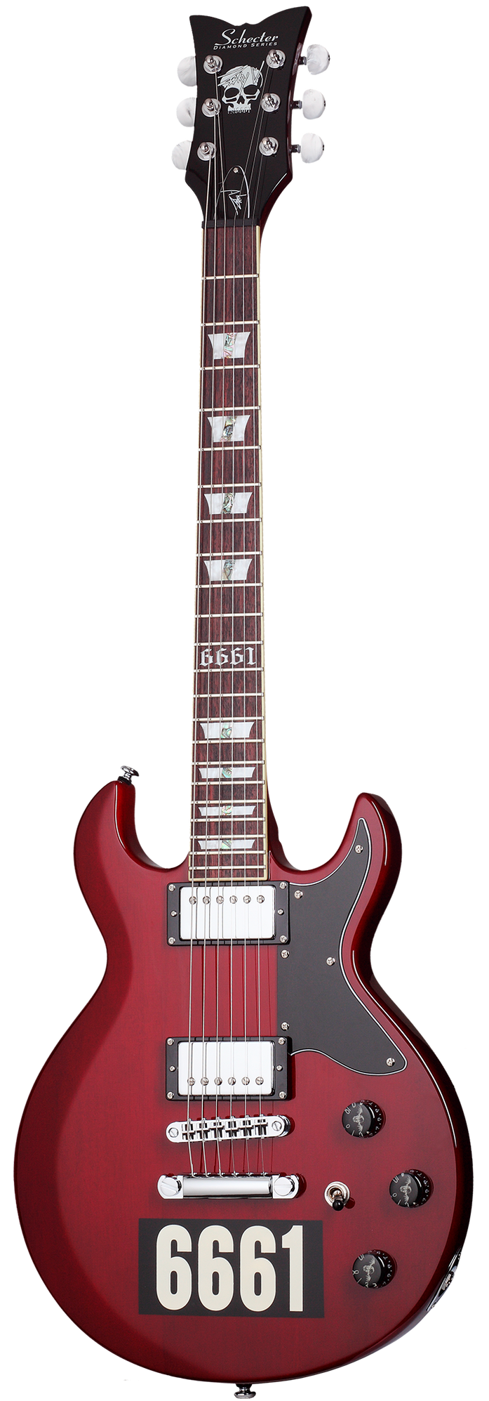 6661 Schecter ZV Custom Reissue Electric Guitar - See-Thru Cherry with 6661 ...