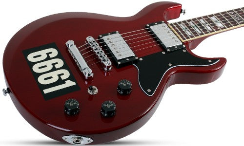 Schecter ZV Custom Reissue Electric Guitar - See-Thru Cherry with 6661 Graphic