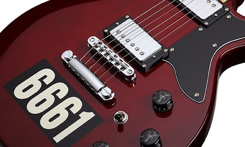 Schecter ZV Custom Reissue Electric Guitar - See-Thru Cherry with 6661 Graphic