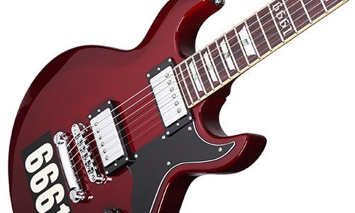 Schecter ZV Custom Reissue Electric Guitar - See-Thru Cherry with 6661 Graphic