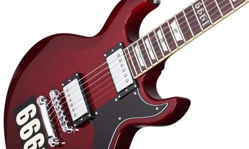Schecter ZV Custom Reissue Left-Handed Electric Guitar - See-Thru Cherry with 6661 Graphic