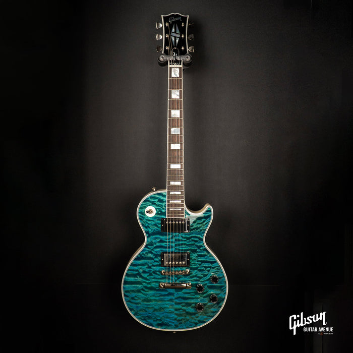 GIBSON JO BRANKO SELECT MADE TO MEASURE LES PAUL CUSTOMS 7A QUILT TOP - V3 NECK - OCEAN BLUE - TV WHITE BACK W/STINGER GLOSS NH