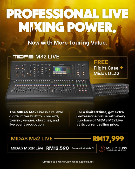 Midas M32 LIVE 40-channel Digital Mixer for Live Performance and Studio Recording