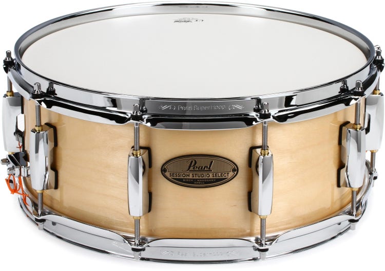 Pearl Session Studio Select 4-Piece Drum Set with Snare and Hardware, Drumstick and Throne - 22 Inch Bass Drum - High Glos Natural Birch