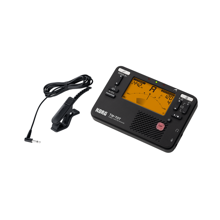 Korg TM-70C Tuner and Metronome with Contact Microphone - Black