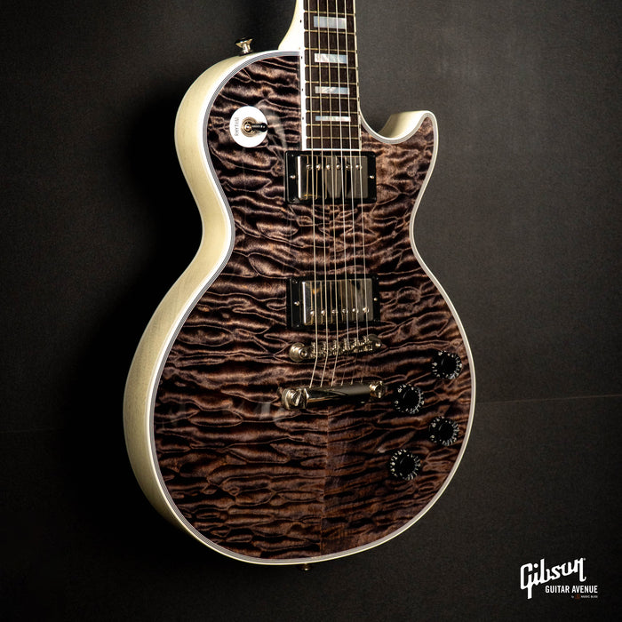 GIBSON JO BRANKO SELECT MADE TO MEASURE LES PAUL CUSTOM 7A QUILT TOP - V3 NECK - COBRA - TV WHITE BACK W/STINGER GLOSS NH
