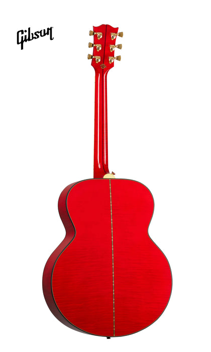 GIBSON ORIANTHI SJ-200 LEFT-HANDED ACOUSTIC-ELECTRIC GUITAR - CHERRY - Music Bliss Malaysia