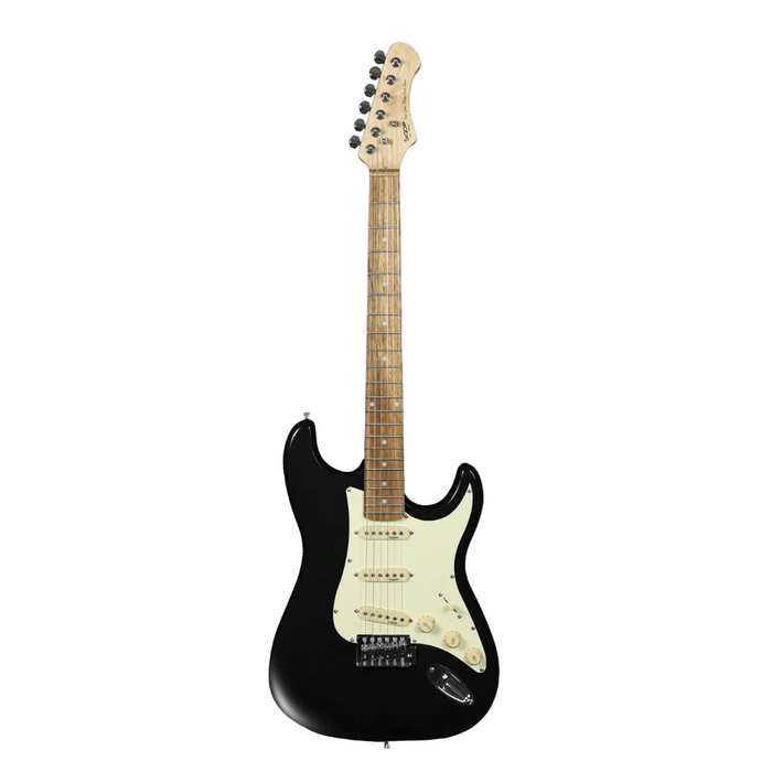 SQOE SEST200 Stratocaster Body SSS Vintage Electric Guitar - Black