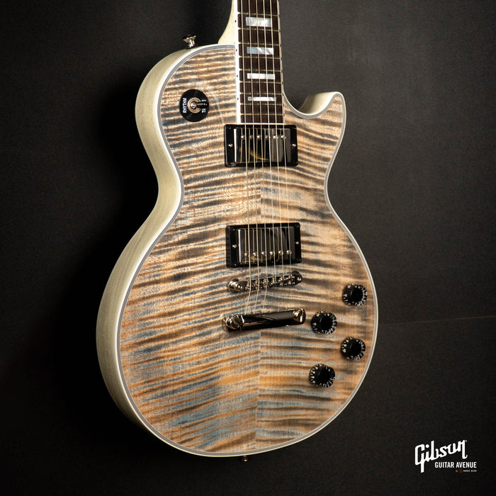 GIBSON JO BRANKO SELECT MADE TO MEASURE LES PAUL CUSTOM FIGURED TOP - V3 NECK - BLUE DENIM - TV WHITE BACK W/STINGER GLOSS NH