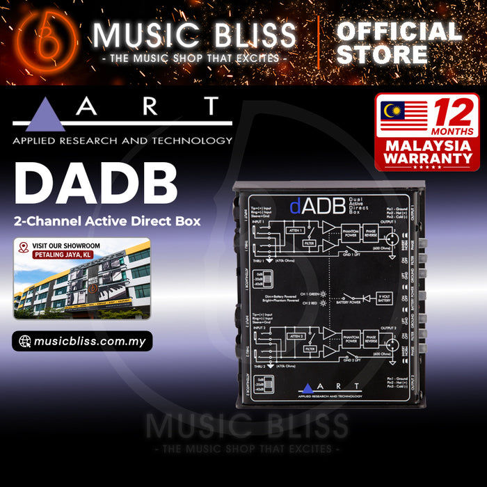 ART dADB 2-channel Active DI Box for Keyboard, Acoustic, Electric and Bass Guitar
