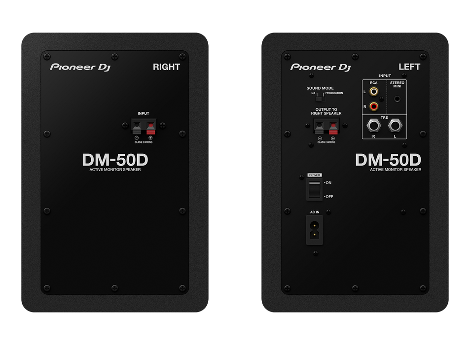 Pioneer DJ DM-50D 5-inch Active Monitor Speaker, Black - Pair