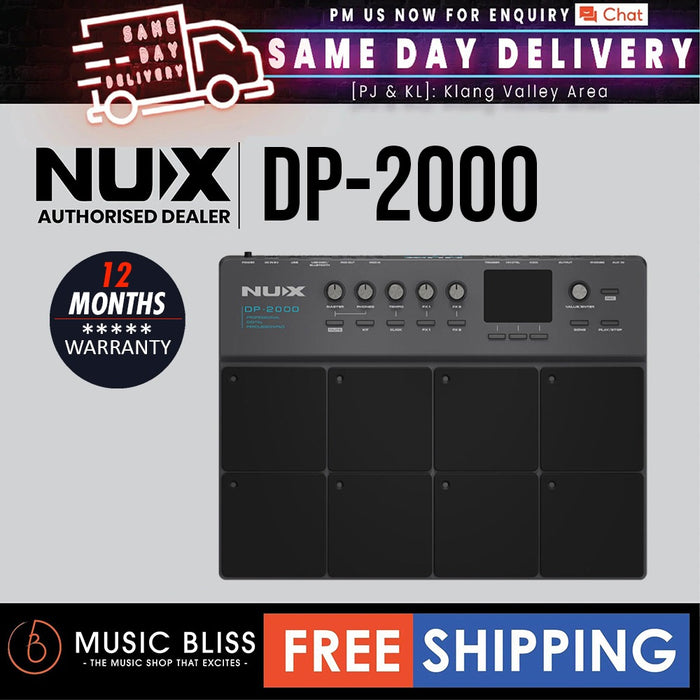 NUX DP-2000 8 Velocity Sensitive Percussion Pad And Digital Drum Kit - Music Bliss Malaysia