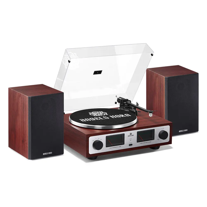 Angels Horn AH6 Hi-Fi Turntable System, Premium Vinyl Record Player with Bookshelf Speakers