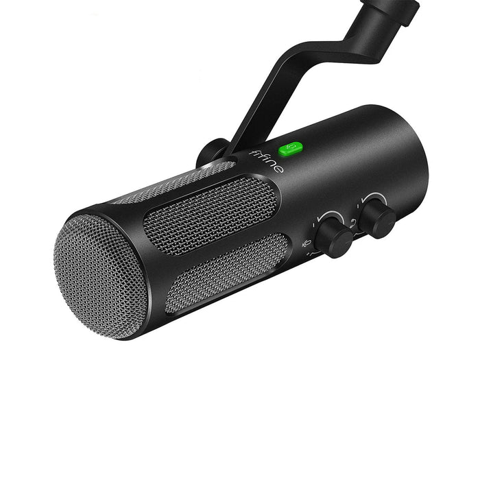 FIFINE TANK3 XLR/USB Podcast Dynamic Microphone for Streaming, Studio XLR Microphone, PC Streamer Mic All Metal with Mute Button, Headphone Jack, for Vocal Voice Over Music Recording