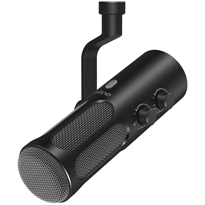 FIFINE TANK3 XLR/USB Podcast Dynamic Microphone for Streaming, Studio XLR Microphone, PC Streamer Mic All Metal with Mute Button, Headphone Jack, for Vocal Voice Over Music Recording
