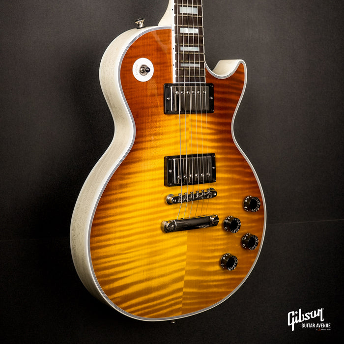 GIBSON JO BRANKO SELECT MADE TO MEASURE LES PAUL CUSTOM FIGURED TOP - V3 NECK - DIRTY LEMON FADE - TV WHITE BACK W/STINGER GLOSS NH