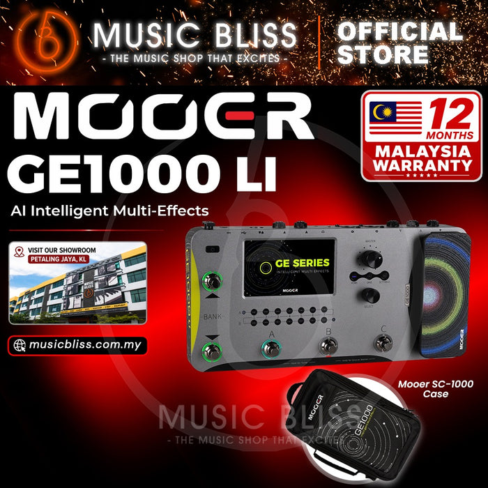 Mooer GE1000Li Guitar Amp Modelling and Multi Effects Pedal with Touch Screen & Built In Battery