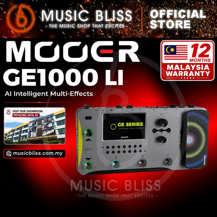 Mooer GE1000Li Guitar Amp Modelling and Multi Effects Pedal with Touch Screen & Built In Battery
